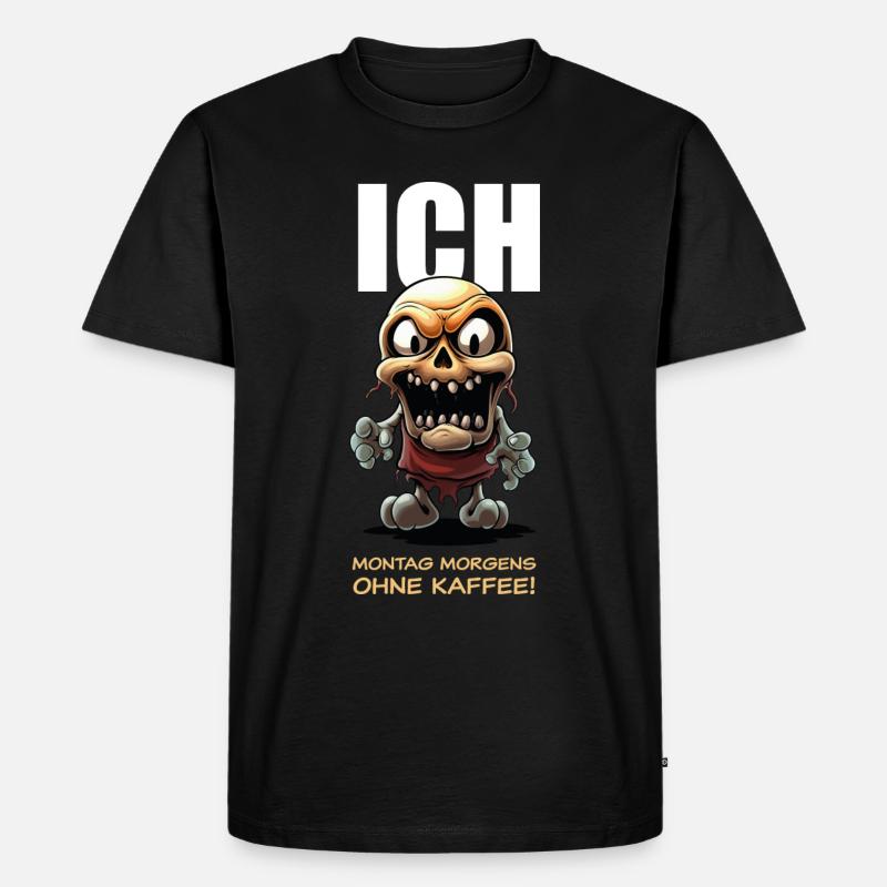 Ich Ohne Kaffee - hell - Männer Premium Bio T-Shirt - Schwarz