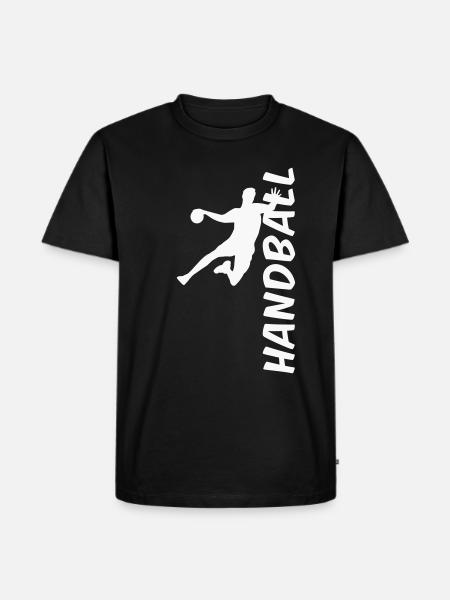 Handball - seitlich - Männer Premium Bio T-Shirt - Schwarz