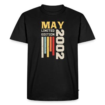 Mai 2002 - Cadeau anniversaire né en Mai 2002 Mai - T-shirt Premium bio Homme - noir - Devant - Nico (187cm)