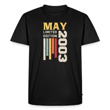 Mai 2003 - Cadeau anniversaire né en Mai 2003 Mai - T-shirt Premium bio Homme - noir - Devant - Nico (187cm)
