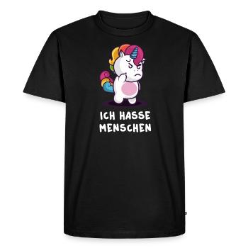 I HATE PEOPLE - Men's Premium Organic T-Shirt - black - Front - Nico (187cm)