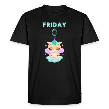 Friday loading, you only live once,Weekend - Men's Premium Organic T-Shirt - black - Front - Nico (187cm)