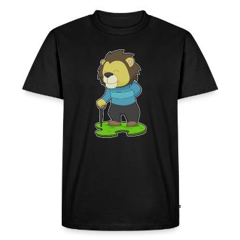 Leo Pensioner Walking Stick - Men's Premium Organic T-Shirt - black - Front - Nico (187cm)