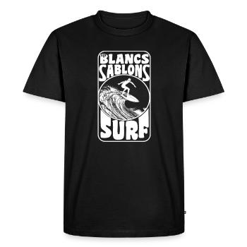 The white sands - Men's Premium Organic T-Shirt - black - Front - Nico (187cm)