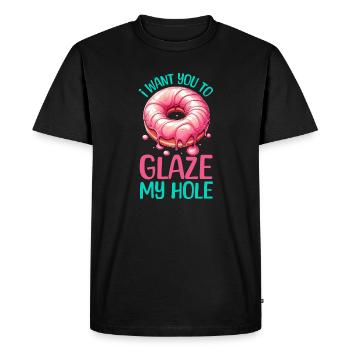 JE VEUX QUE TU GLACES MON TROU - T-shirt Premium bio Homme - noir - Devant - Nico (187cm)