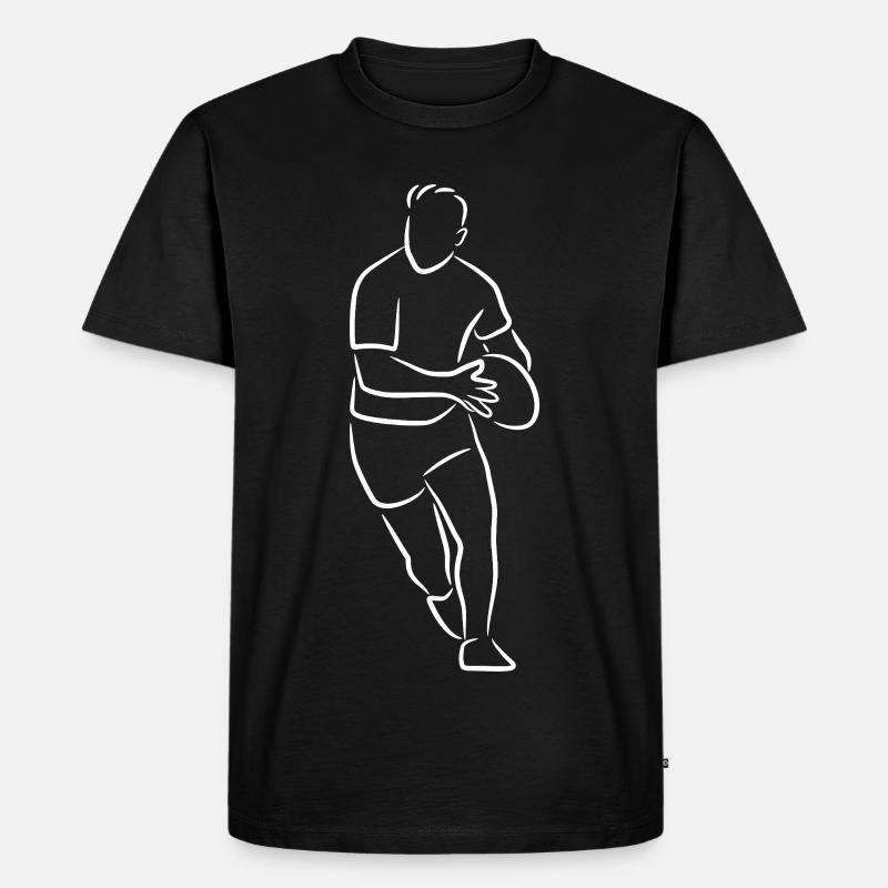 Rugby Drawing - Men's Premium Organic T-Shirt - black