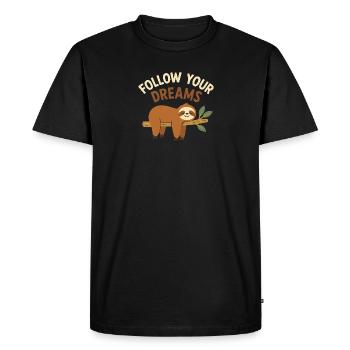 Chill Mode On – Sloth - Men's Premium Organic T-Shirt - black - Front - Nico (187cm)