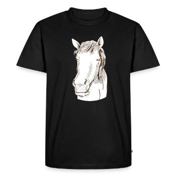 Cheval - T-shirt Premium bio Homme - noir - Devant - Nico (187cm)