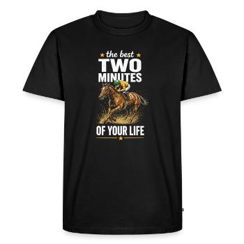 Performance en course en deux minutes - T-shirt Premium bio Homme - noir - Devant - Nico (187cm)