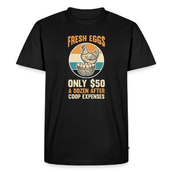 Élevage de coqs, volaille, poulet - T-shirt Premium bio Homme - noir - Devant - Nico (187cm)