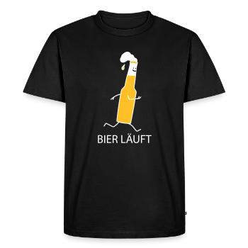 La bière est sur - T-shirt Premium bio Homme - noir - Devant - Nico (187cm)