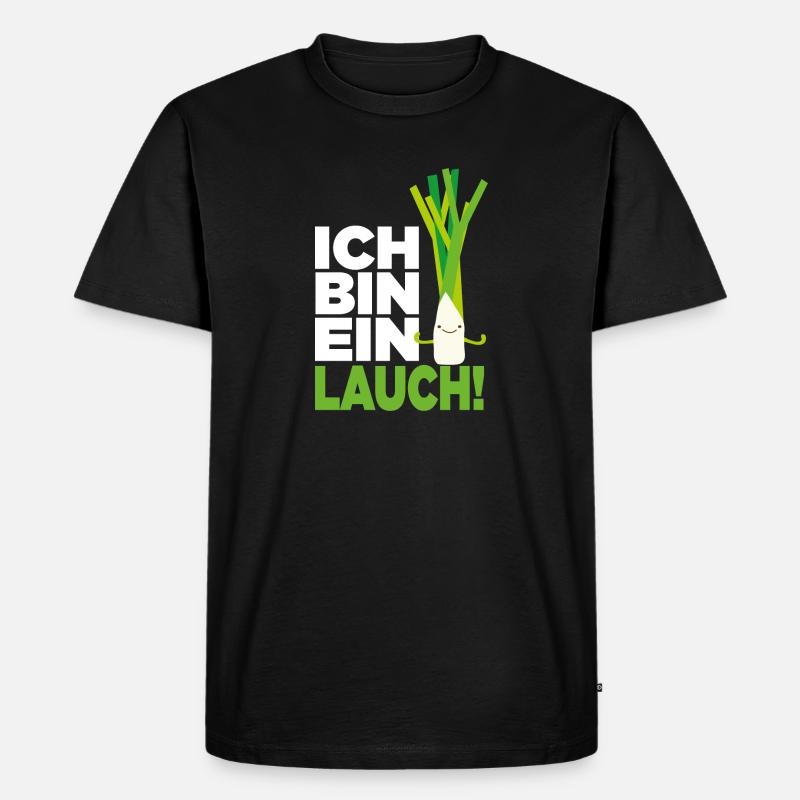 Ich bin ein Lauch - Männer Premium Bio T-Shirt - Schwarz