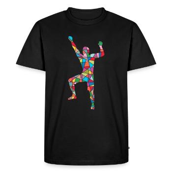 Climbing Mountains Climbers Boulders Boys Bouldering - Men's Premium Organic T-Shirt - black - Front - Nico (187cm)