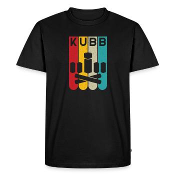 Kubb lignes rétro kubb yard joueur de jeu - T-shirt Premium bio Homme - noir - Devant - Nico (187cm)