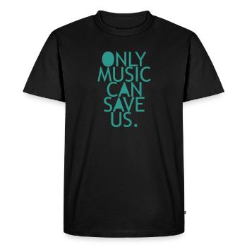 Only Music can save us cadeau de raving concert - T-shirt Premium bio Homme - noir - Devant - Nico (187cm)