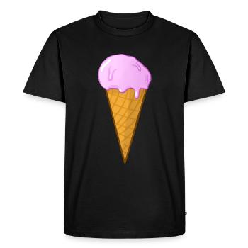 Ice cream in the waffle - Men's Premium Organic T-Shirt - black - Front - Nico (187cm)