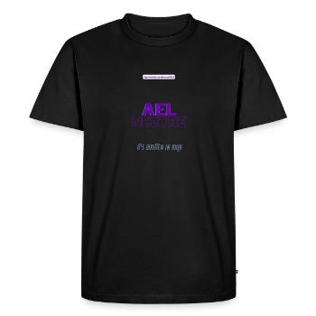 #pronounsarebeautiful ael/neutre - T-shirt Premium bio Homme - noir - Devant - Nico (187cm)