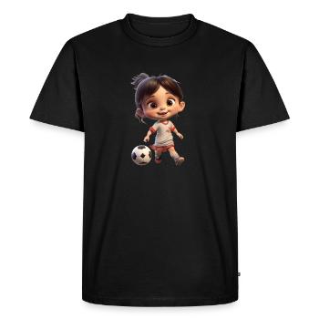 Female Footballer Girl - Men's Premium Organic T-Shirt - black - Front - Nico (187cm)