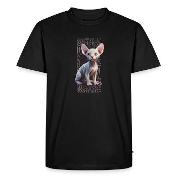 Sphynx Cat calligraphitti - T-shirt Premium bio Homme - noir - Devant - Nico (187cm)