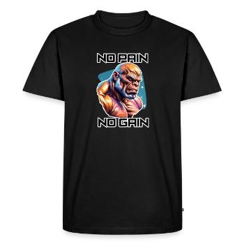 Bodybuilder / Sports / Fitness / Singe / Muscles - T-shirt Premium bio Homme - noir - Devant - Nico (187cm)