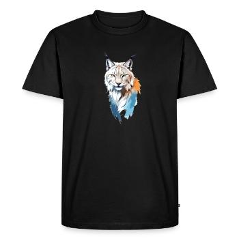 Lynx Vector Art with Vibrant Colour Illustration - Men's Premium Organic T-Shirt - black - Front - Nico (187cm)