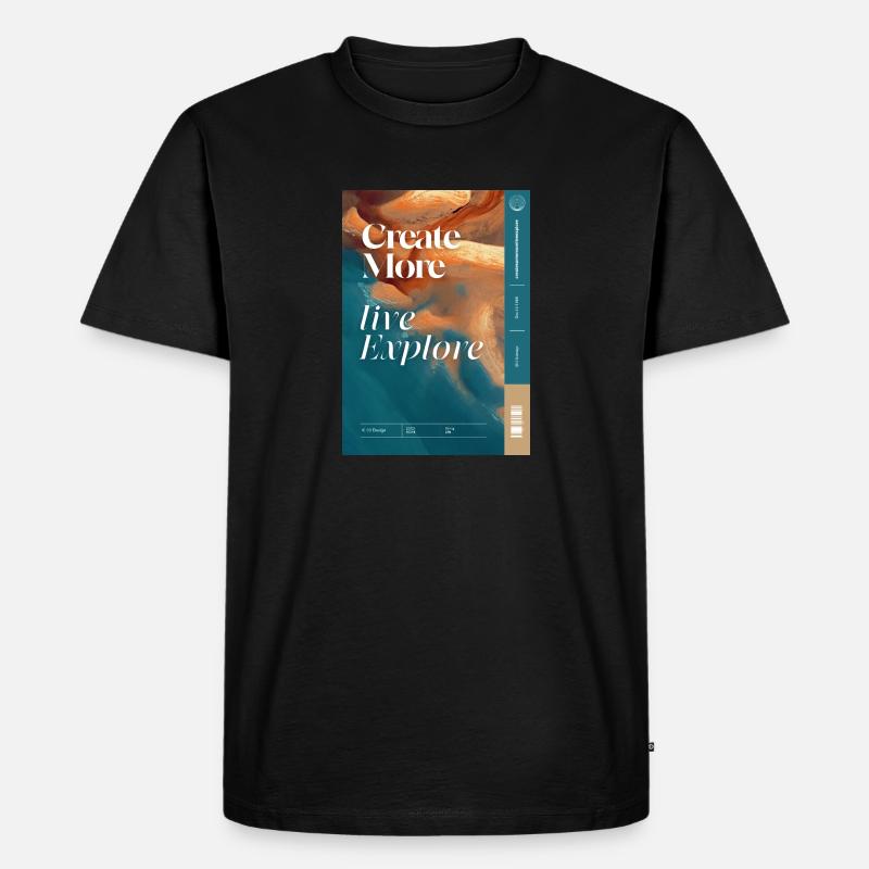 createmore - Männer Premium Bio T-Shirt - Schwarz
