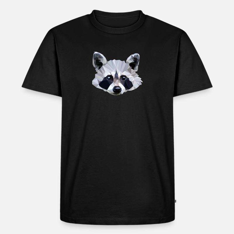 Süßer Waschbär - Männer Premium Bio T-Shirt - Schwarz