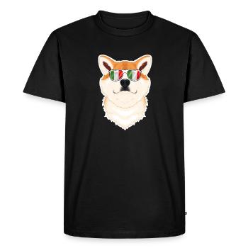 Lunettes de soleil Akita Inu Italy I drapeau italien - T-shirt Premium bio Homme - noir - Devant - Nico (187cm)