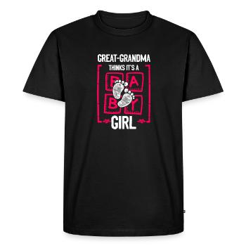 L’arrière-grand-mère pense que c’est une fille qui révèle le genre - T-shirt Premium bio Homme - noir - Devant - Nico (187cm)