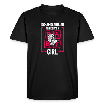 L’arrière-grand-père pense que c’est une fille qui révèle le genre - T-shirt Premium bio Homme - noir - Devant - Nico (187cm)