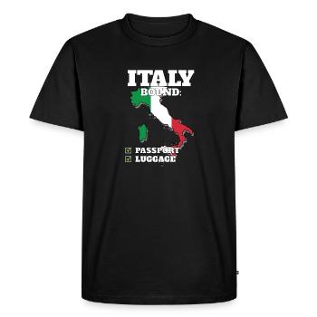 Italy Bound Country Travel Italian Flag Vacation - Men's Premium Organic T-Shirt - black - Front - Nico (187cm)