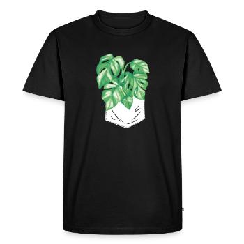 Monstera Deliciosa Albo Botanical Houseplant - Men's Premium Organic T-Shirt - black - Front - Nico (187cm)