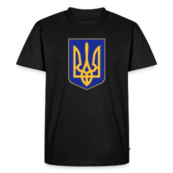 Ukraine Wappen - T-shirt Premium bio Homme - noir - Devant - Nico (187cm)