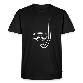 Masque de plongée avec tuba - T-shirt Premium bio Homme - noir - Devant - Nico (187cm)