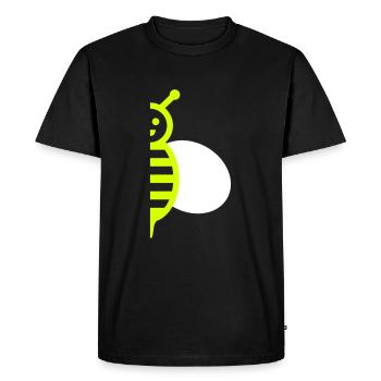 Moitié d’une abeille avec une aile - T-shirt Premium bio Homme - noir - Devant - Nico (187cm)
