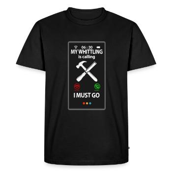 Whittling Woodcarver Sculpture sur bois Dicton - T-shirt Premium bio Homme - noir - Devant - Nico (187cm)