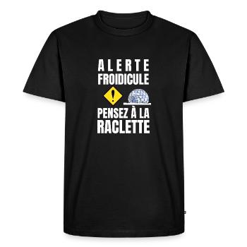 alerte froidicule - T-shirt Premium bio Homme - noir - Devant - Nico (187cm)