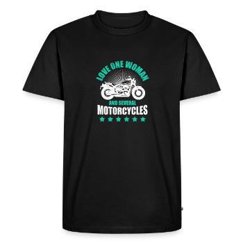 Aimez une femme et plusieurs motos moto - T-shirt Premium bio Homme - noir - Devant - Nico (187cm)