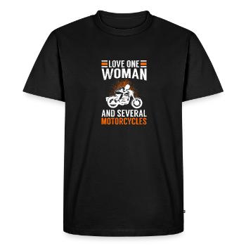 Aimez une femme et plusieurs motos moto - T-shirt Premium bio Homme - noir - Devant - Nico (187cm)