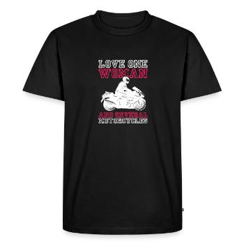 Aimez une femme et plusieurs motos moto - T-shirt Premium bio Homme - noir - Devant - Nico (187cm)