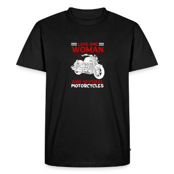 Aimez une femme et plusieurs motos moto - T-shirt Premium bio Homme - noir - Devant - Nico (187cm)