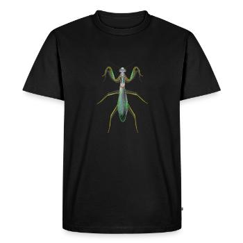 Mante religieuse au néon vert - T-shirt Premium bio Homme - noir - Devant - Nico (187cm)