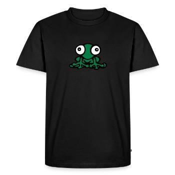 cartoon funny frog cute kawaii Fun comics - Men's Premium Organic T-Shirt - black - Front - Nico (187cm)