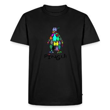 Pingouins dans le pingouin - T-shirt Premium bio Homme - noir - Devant - Nico (187cm)