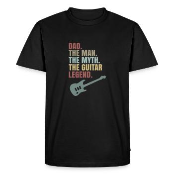 Dad The Man The Myth The Guitar Legend Daddy Dad - Men's Premium Organic T-Shirt - black - Front - Nico (187cm)