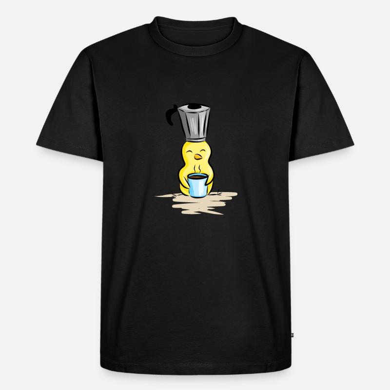 Kaffeeliebe - Männer Premium Bio T-Shirt - Schwarz