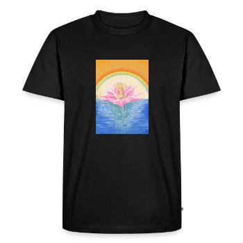 Lotos Chakras Méditation - T-shirt Premium bio Homme - noir - Devant - Nico (187cm)