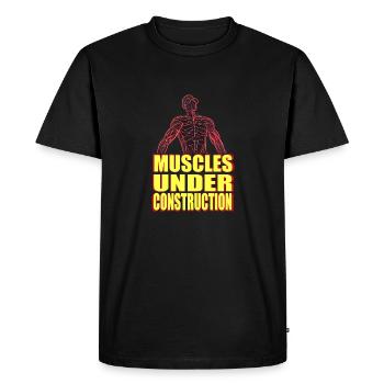 muscles en construction - T-shirt Premium bio Homme - noir - Devant - Nico (187cm)