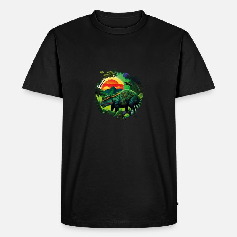 Jungle Rex - Männer Premium Bio T-Shirt - Schwarz