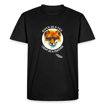 Quick Fox Light Feather Fox Fan Cadeau - T-shirt Premium bio Homme - noir - Devant - Nico (187cm)